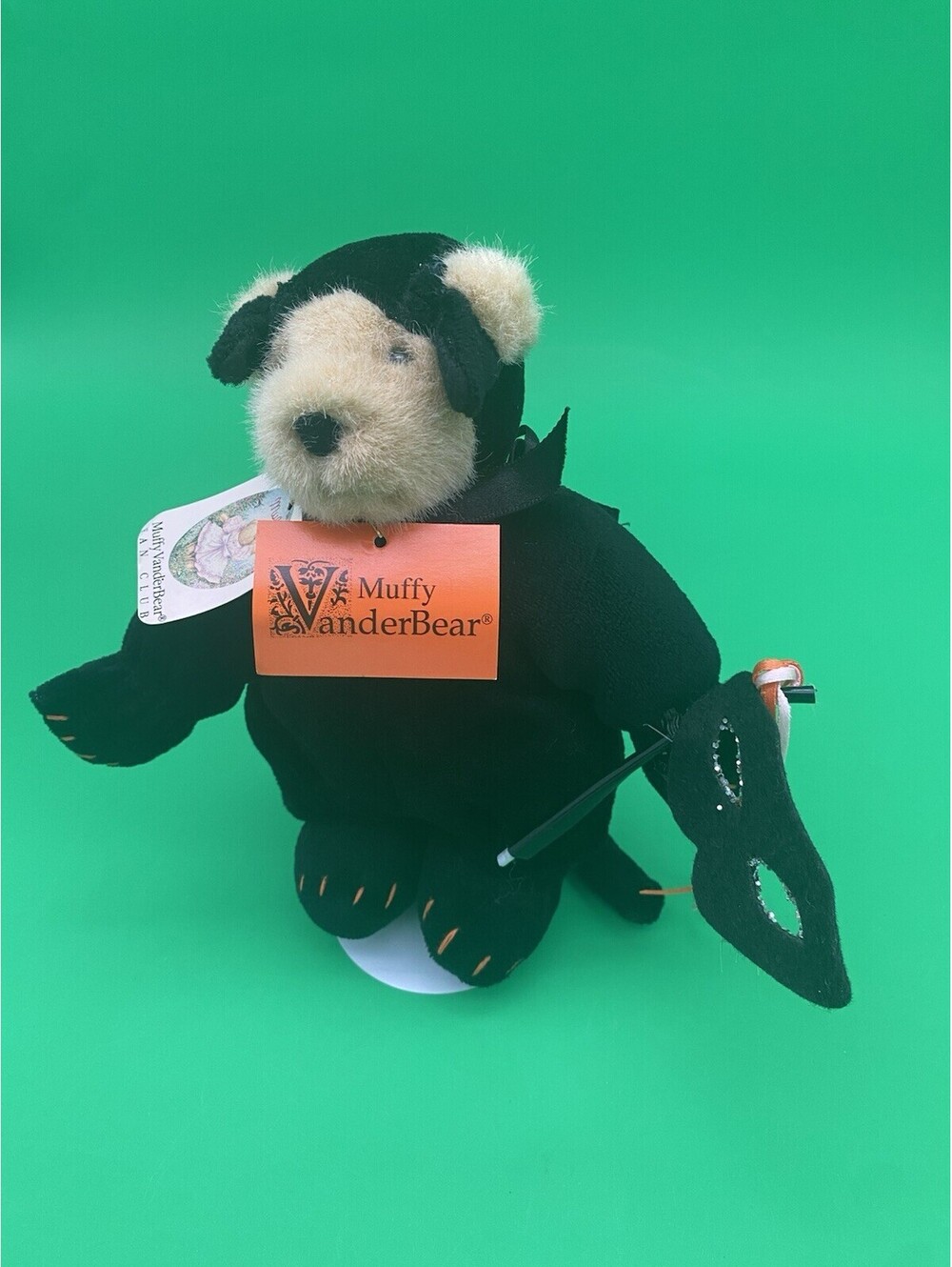 Muffy VanderBear Halloween Black Cat Plush Bear - VTG 1991 NABCO w Tags & Stand